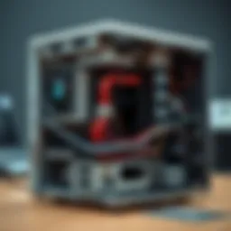 A disassembled computer showcasing various components suitable for mining rig assembly.