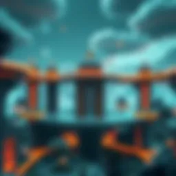 A virtual landscape showcasing the architecture of the Ceek Metaverse