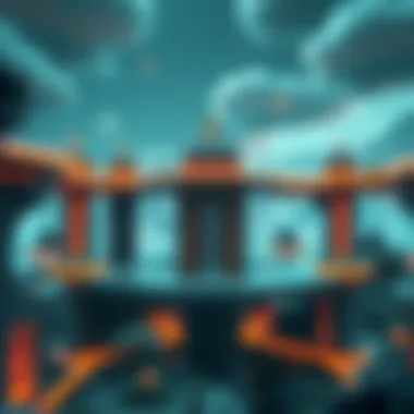 A virtual landscape showcasing the architecture of the Ceek Metaverse