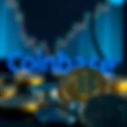 Coinbase logo with a digital coin representation