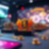 A graphic representation of play-to-earn mechanics showcasing rewards