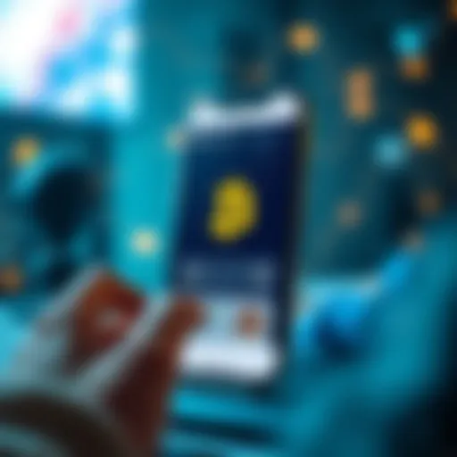 A modern cryptocurrency app interface showcasing user-friendly design