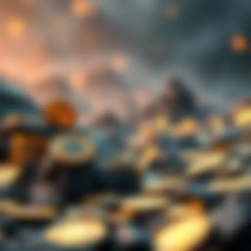 Digital representation of various cryptocurrencies