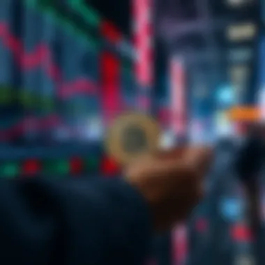 Visual representation of cryptocurrency and stock market interaction