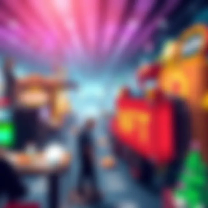 A vibrant illustration showcasing various NFT platforms