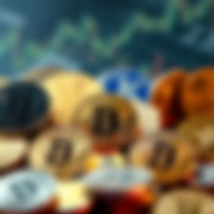 Visual representation of various cryptocurrencies