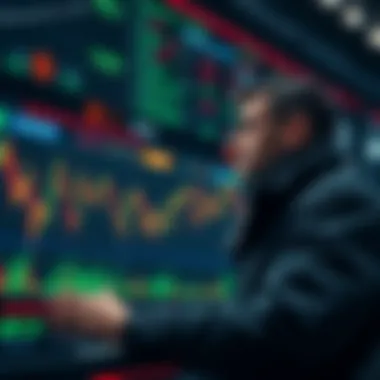 Strategic Market Analysis Trader analyzing market data on a digital interface