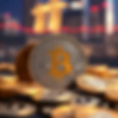 The SingDollar and Cryptocurrency Icons Symbolic representation of the SingDollar alongside cryptocurrency icons