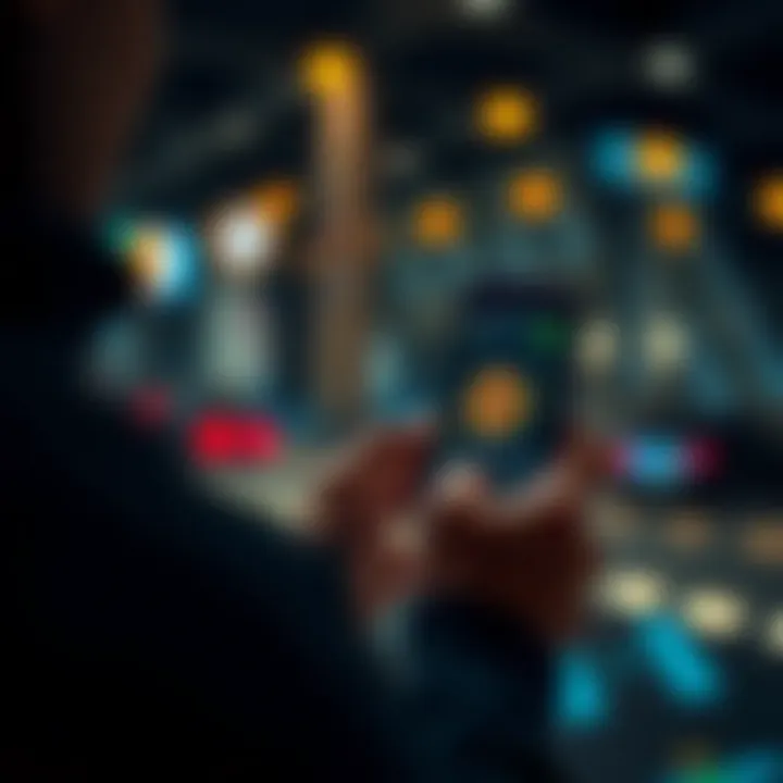 Person using a mobile app for cryptocurrency tracking