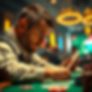 Poker Strategy in the Age of Bitcoin Illustration of a player analyzing strategies influenced by Bitcoin in poker