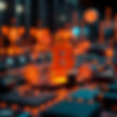 Challenges in Fintech from Blockchain Technology Conceptual diagram showcasing challenges in fintech due to blockchain