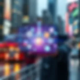 Conceptual illustration of augmented reality overlaying digital elements on the real world