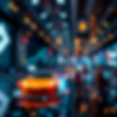 A futuristic depiction of the evolving role of ticker symbols in blockchain.