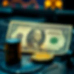 Visual representation of the US dollar's interaction with Coinbase