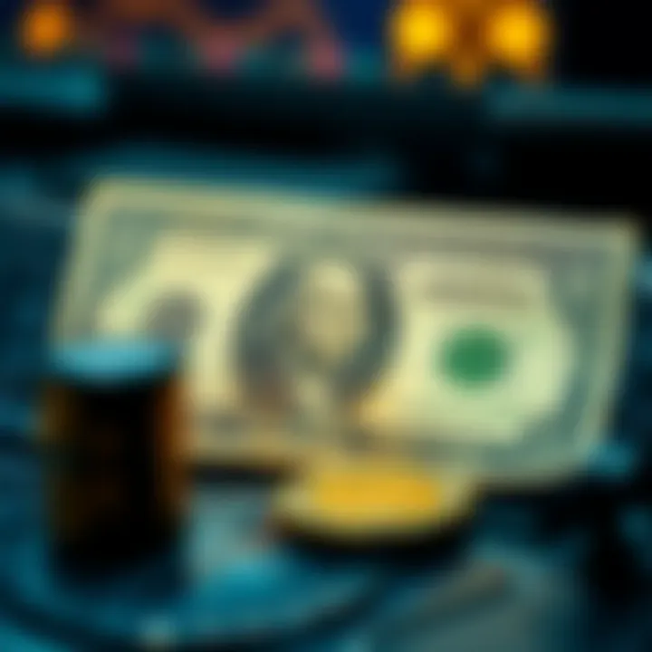 Visual representation of the US dollar's interaction with Coinbase